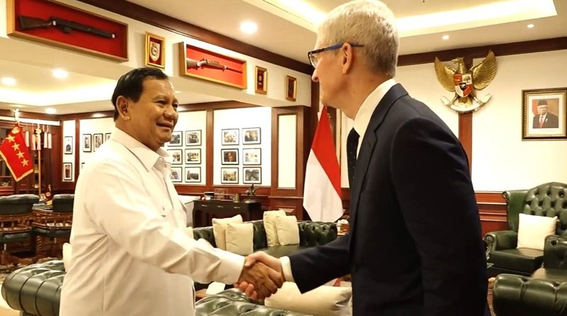Terungkap Pembicaraan Prabowo Subianto dengan Bos Apple Tim&nbsp;Cook